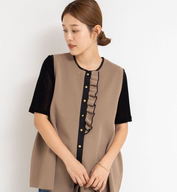 NOLLEY'S「【追加】《手洗い可能》フリル付きペプラムベスト」|ベスト・ジレ|