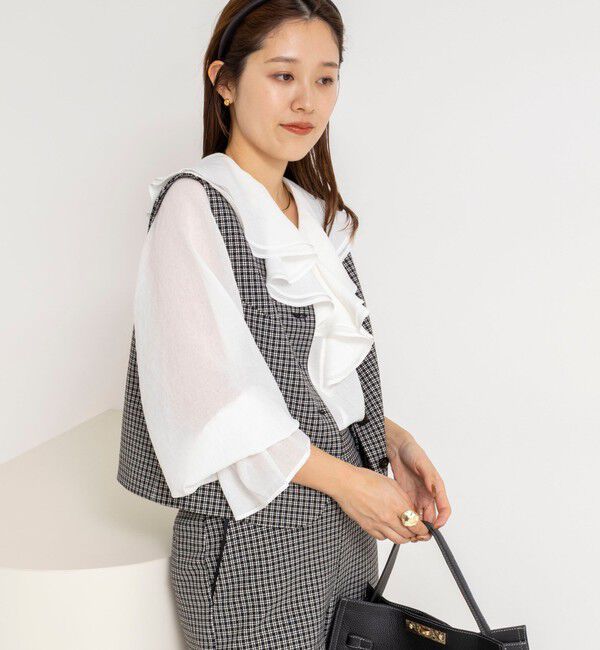 NOLLEY'S「《セットアップ対応》ウォッシャブルビーチェックベスト」|ベスト・ジレ|