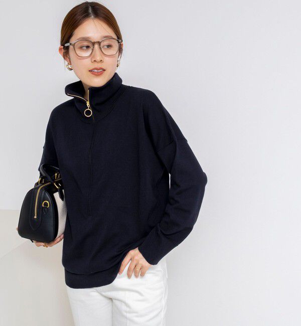 Rie Miller「《手洗い可能》ハーフZIPプルオーバー」|ニット・セーター|
