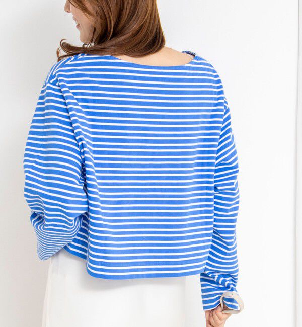 NOLLEY'S「【nolnol/ノルノル】ウォッシャブルシルケットボーダーショートT」|Tシャツ・カットソー|