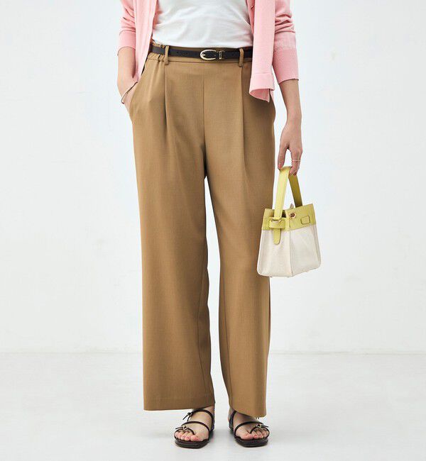 NOLLEY'S「《セットアップ対応》ウォッシャブルイージーツイルセミワイドパンツ」|その他|キャメル