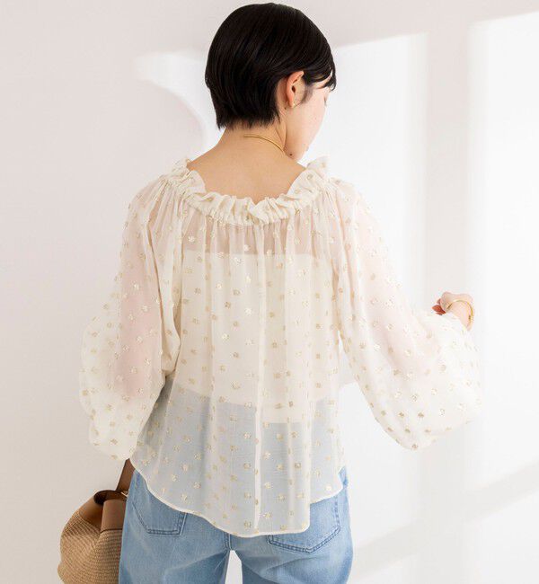 NOLLEY'S sophi「《セットアップ対応》ラメカットジャガードオフショルブラウス」|シャツ・ブラウス|