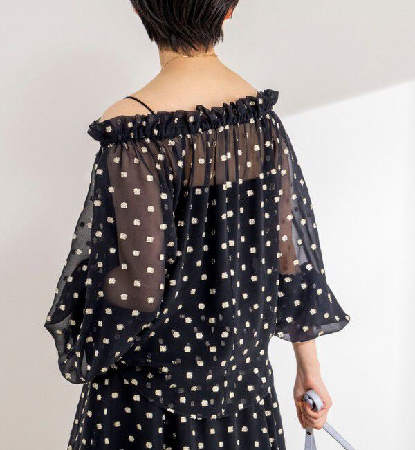 NOLLEY'S sophi「《セットアップ対応》ラメカットジャガードオフショルブラウス」|シャツ・ブラウス|