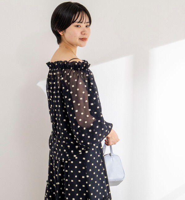 NOLLEY'S sophi「《セットアップ対応》ラメカットジャガードオフショルブラウス」|シャツ・ブラウス|