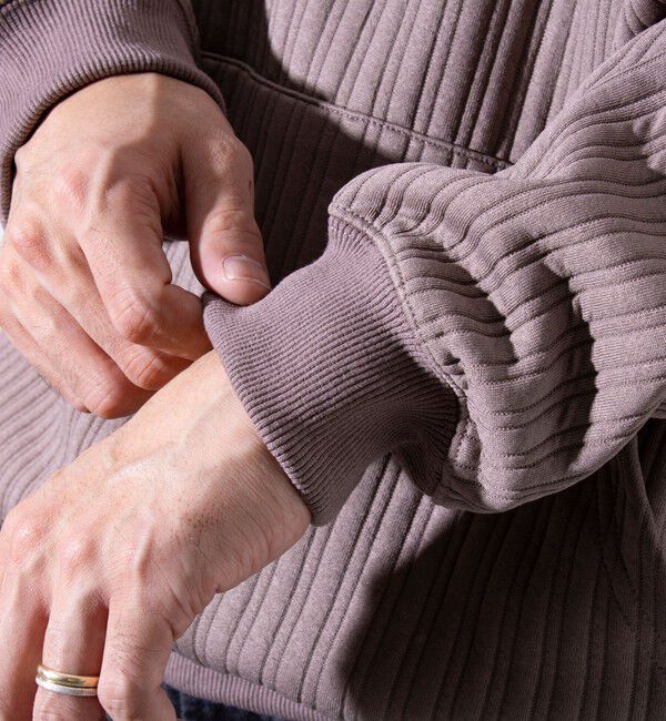 GLOSTER「【GLOSTER/グロスター】ストライプ キルティング  プルオーバーパーカー フーディ 」|パーカー|