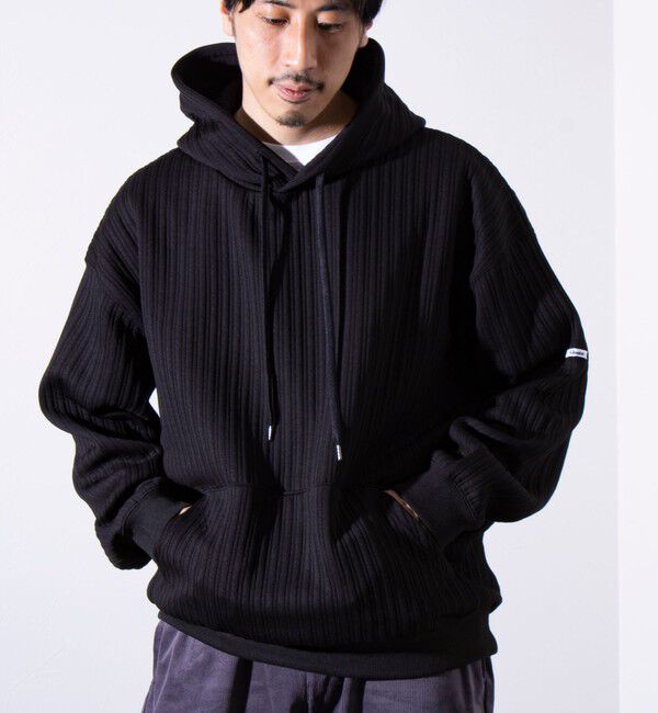 GLOSTER「【GLOSTER/グロスター】ストライプ キルティング  プルオーバーパーカー フーディ 」|パーカー|