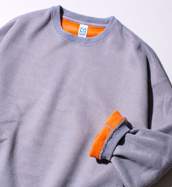 GLOSTER「【DISCUS】UNISEX インレイ裏シャギーボンディング配色 クループルオーバー」|スウェット・ジャージ|グレー