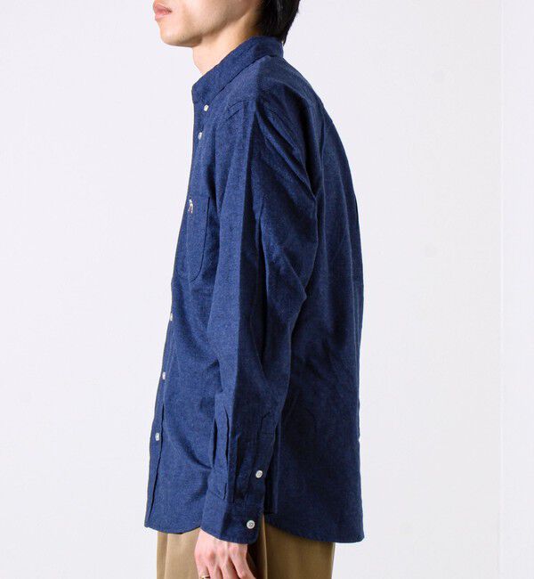 GLOSTER「【定番フレブルシリーズ】フレンチブルドッグ刺繍 ボタンダウンネルシャツ」|シャツ・ブラウス|