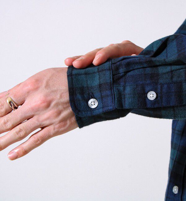 GLOSTER「【定番フレブルシリーズ】フレンチブルドッグ刺繍 ボタンダウンネルシャツ」|シャツ・ブラウス|