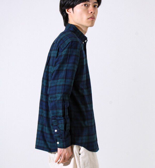 GLOSTER「【定番フレブルシリーズ】フレンチブルドッグ刺繍 ボタンダウンネルシャツ」|シャツ・ブラウス|