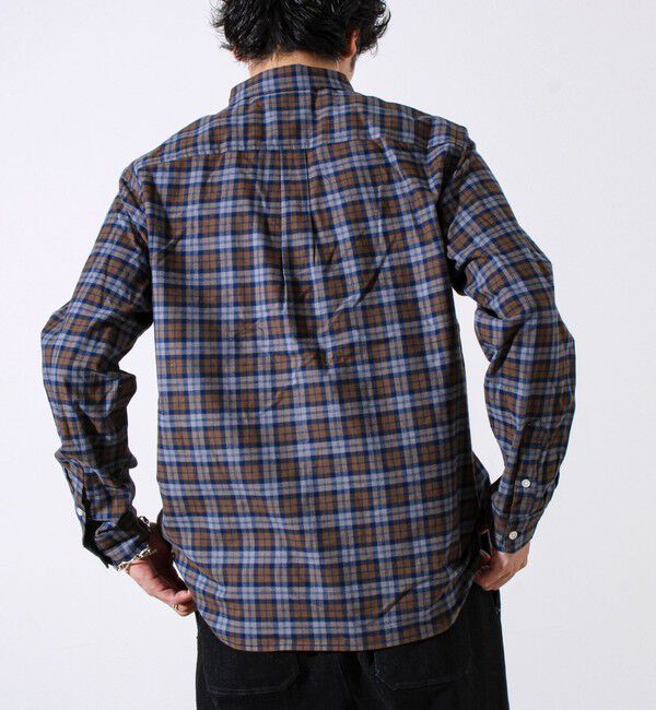 GLOSTER「【定番フレブルシリーズ】フレンチブルドッグ刺繍 ボタンダウンネルシャツ」|シャツ・ブラウス|