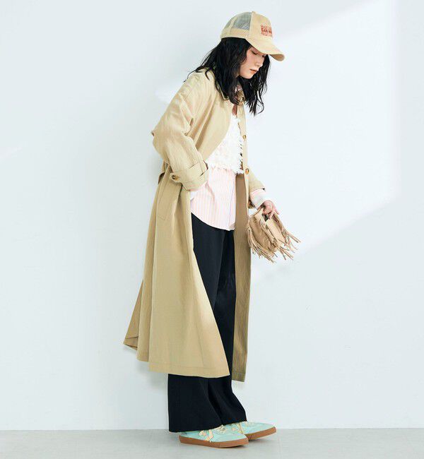 fredy emue「リネン混タンブラーステンカラーコート」|ステンカラーコート|