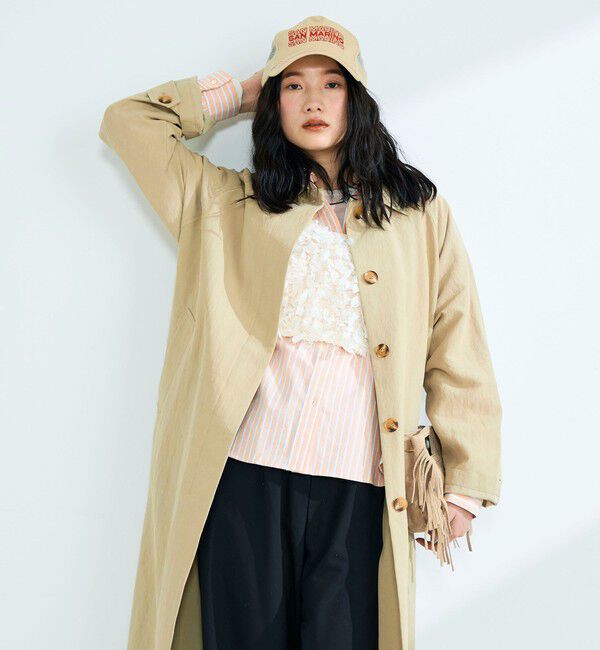 fredy emue「リネン混タンブラーステンカラーコート」|ステンカラーコート|