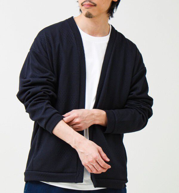 GLOSTER「【ロンTとカーデの2点セット】ランダムジャガード アンサンブルカーディガン」|カーディガン|