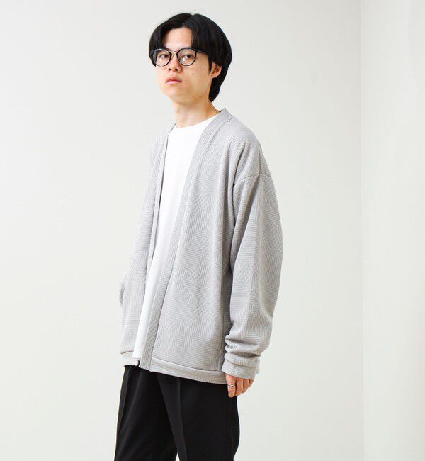 GLOSTER「【ロンTとカーデの2点セット】ランダムジャガード アンサンブルカーディガン」|カーディガン|