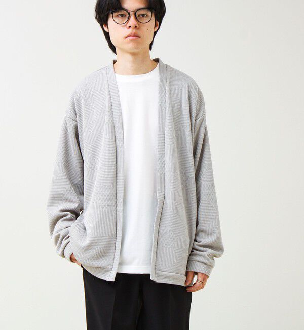 GLOSTER「【ロンTとカーデの2点セット】ランダムジャガード アンサンブルカーディガン」|カーディガン|