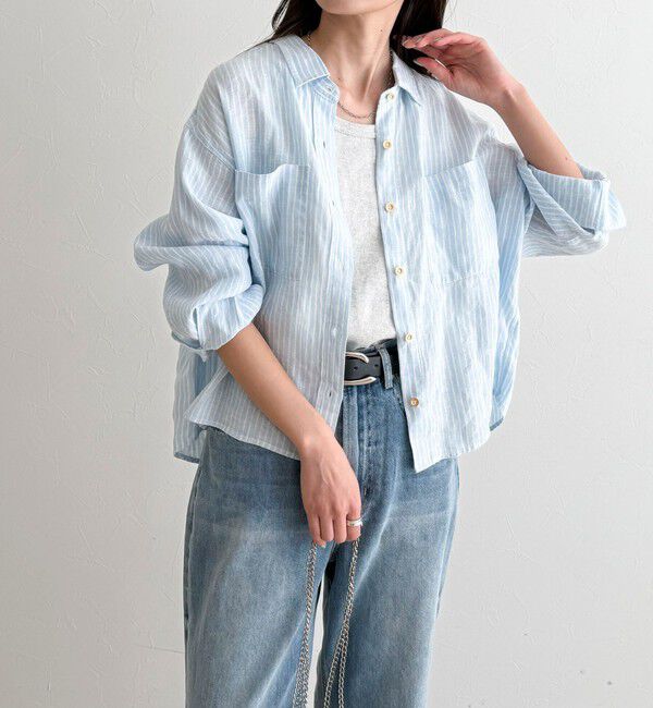 fredy emue「LINEN100 クロップドシャツ」|シャツ・ブラウス|