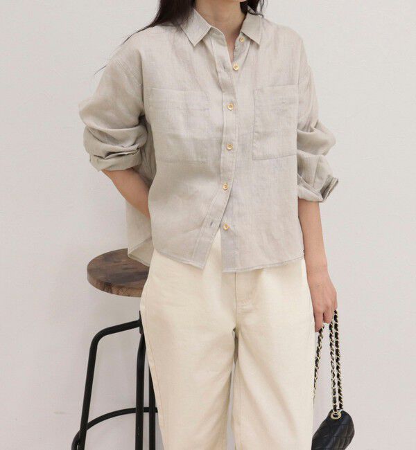 fredy emue「LINEN100 クロップドシャツ」|シャツ・ブラウス|