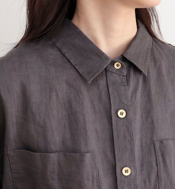 fredy emue「LINEN100 クロップドシャツ」|シャツ・ブラウス|