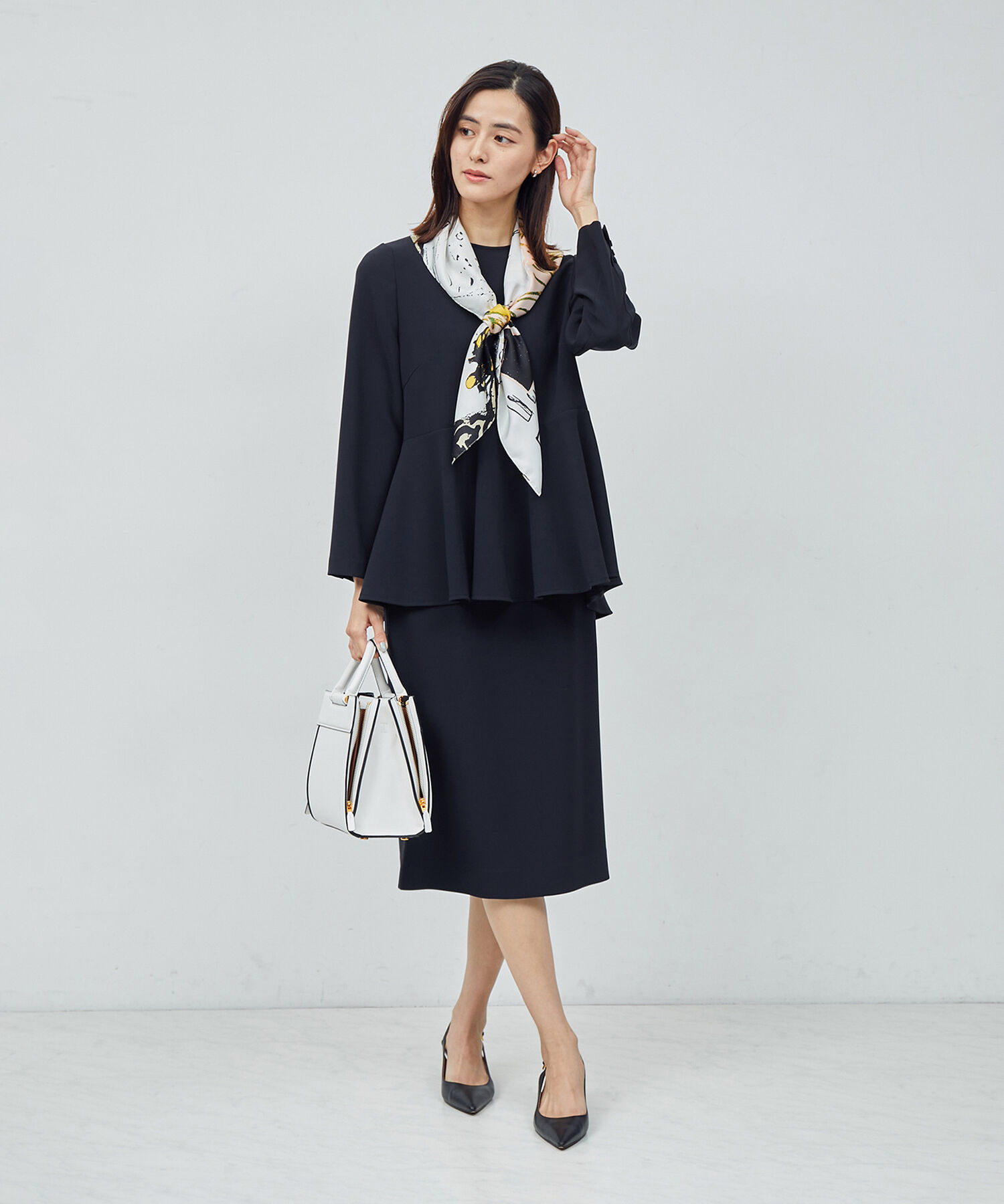 ROPE「トリアセテートダブルクロス タイトスカート【セレモニー/通勤対応】【洗える】」|スカート|