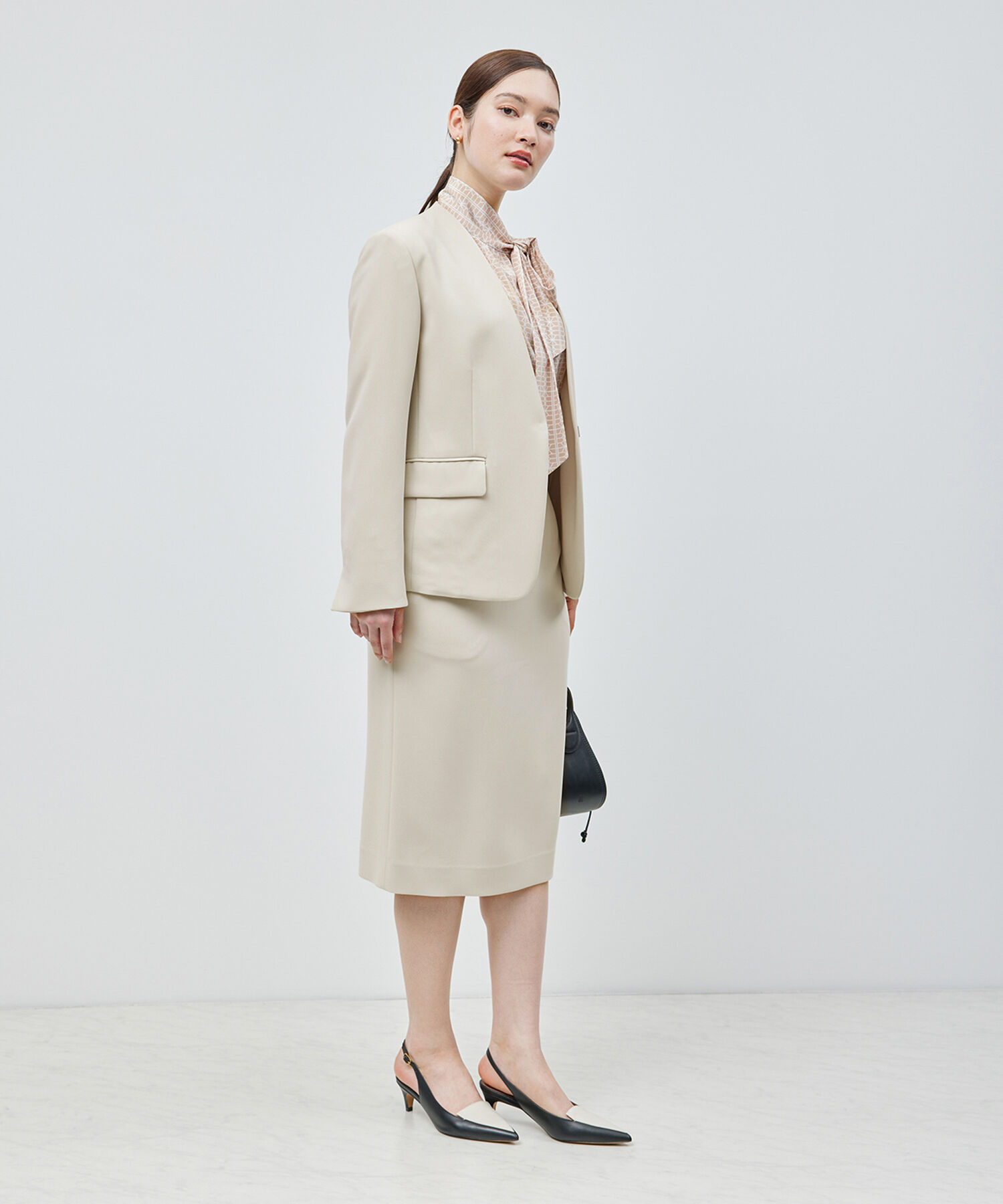 ROPE「トリアセテートダブルクロス タイトスカート【セレモニー/通勤対応】【洗える】」|スカート|