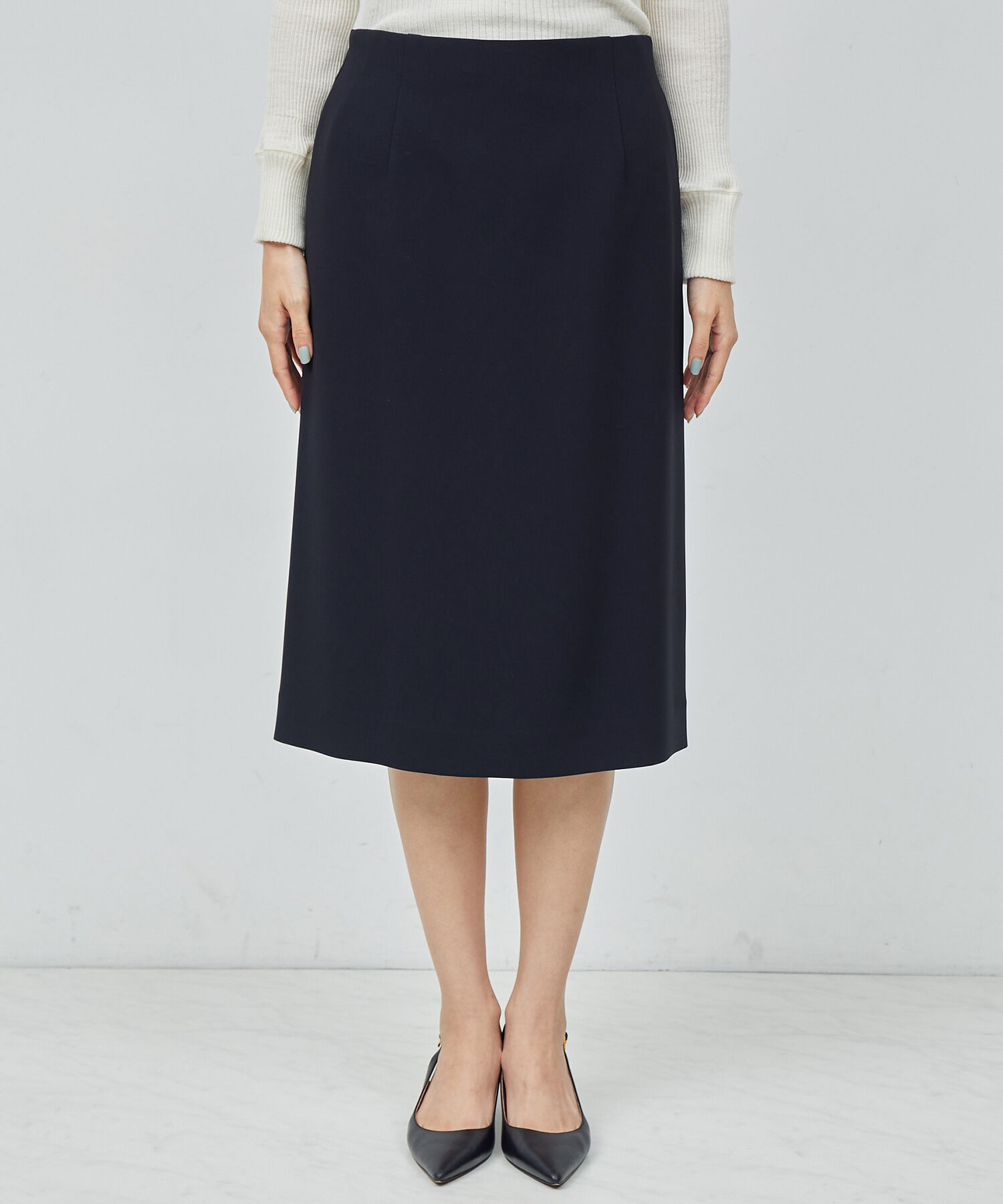 ROPE「トリアセテートダブルクロス タイトスカート【セレモニー/通勤対応】【洗える】」|スカート|