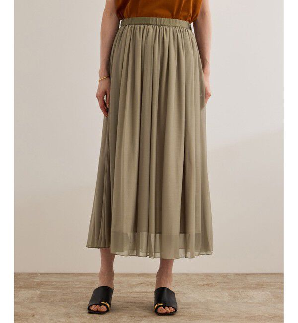 ROPE「【洗える】ブライトネスヤーン サイドプリーツスカート」|スカート|