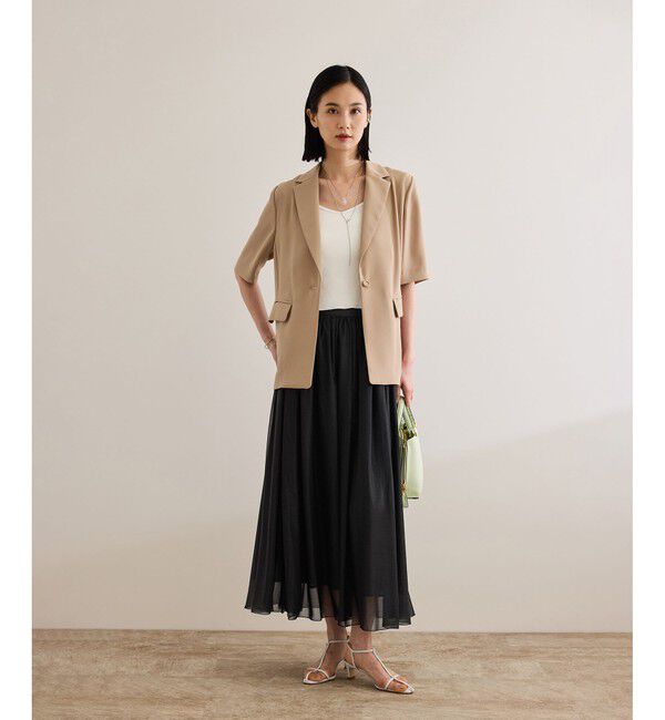 ROPE「【洗える】ブライトネスヤーン サイドプリーツスカート」|スカート|