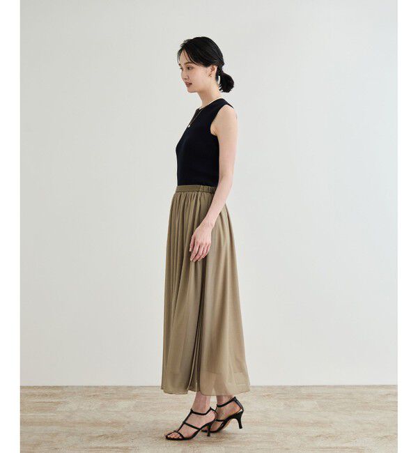 ROPE「【洗える】ブライトネスヤーン サイドプリーツスカート」|スカート|