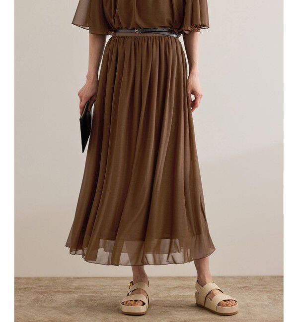 ROPE「【洗える】ブライトネスヤーン サイドプリーツスカート」|スカート|