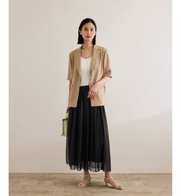 ROPE「【洗える】ブライトネスヤーン サイドプリーツスカート」|スカート|