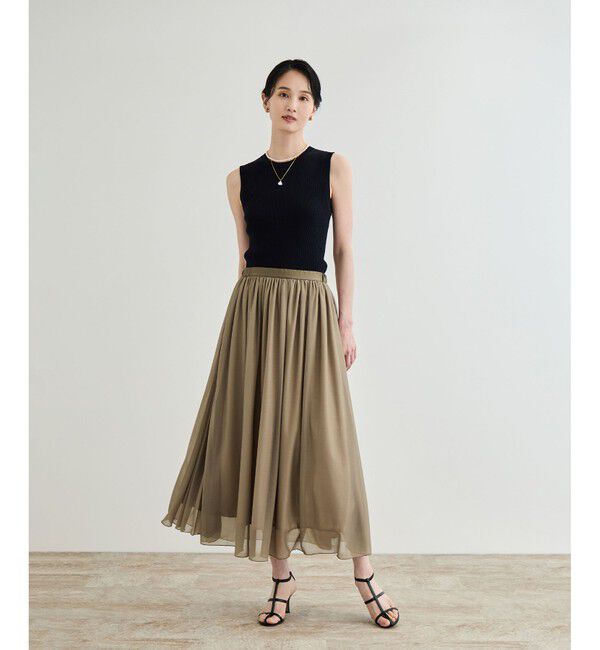 ROPE「【洗える】ブライトネスヤーン サイドプリーツスカート」|スカート|