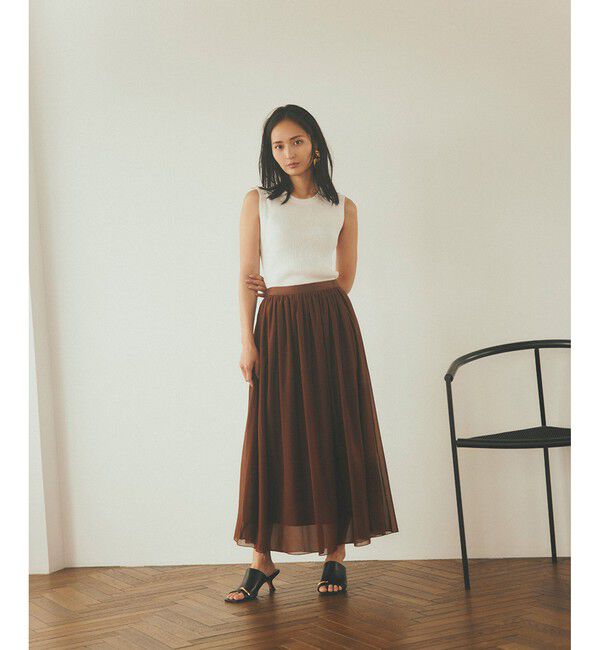 ROPE「【洗える】ブライトネスヤーン サイドプリーツスカート」|スカート|