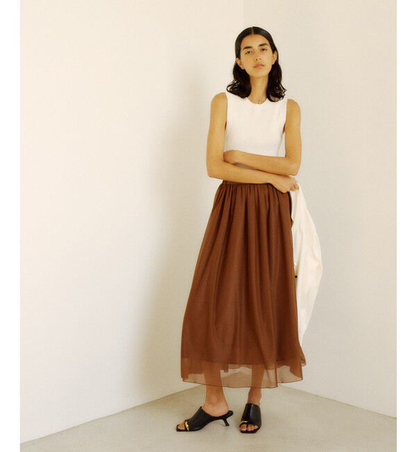 ROPE「【洗える】ブライトネスヤーン サイドプリーツスカート」|スカート|