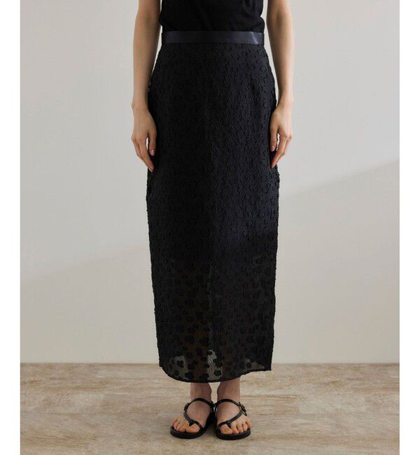 ROPE「【洗える】【WEB・一部店舗限定】フラワージャガードスカート/セットアップ対応」|スカート|