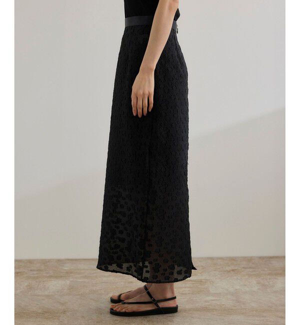 ROPE「【洗える】【WEB・一部店舗限定】フラワージャガードスカート/セットアップ対応」|スカート|