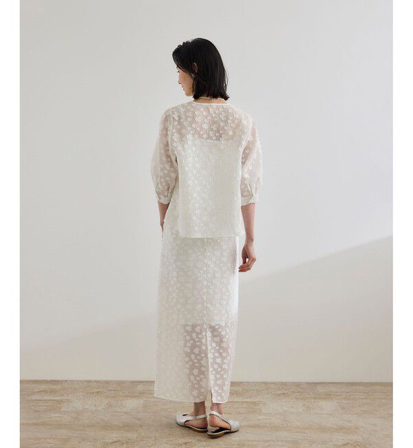 ROPE「【洗える】【WEB・一部店舗限定】フラワージャガードスカート/セットアップ対応」|スカート|