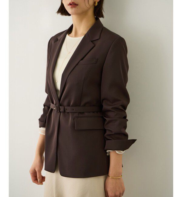 ROPE「ウエストシェイプ ベルテッドシングルジャケット/セットアップ対応」|テーラードジャケット|
