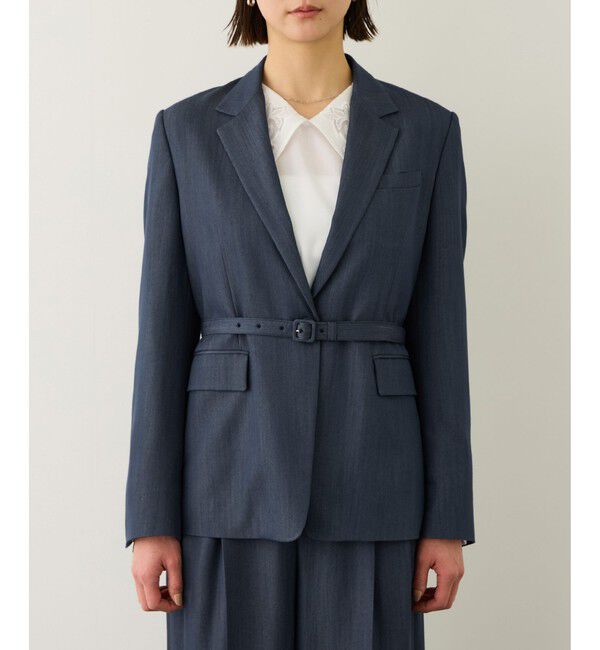 ROPE「ウエストシェイプ ベルテッドシングルジャケット/セットアップ対応」|テーラードジャケット|