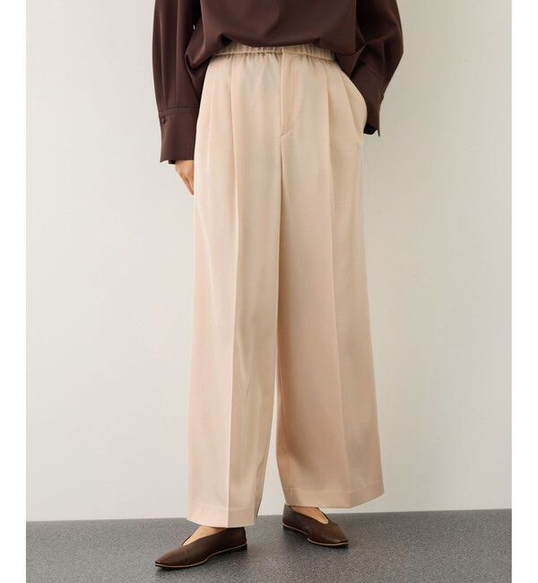 ROPE「イージータックワイドパンツ/イージーケア・セットアップ対応」|チノ|ピンク(63)