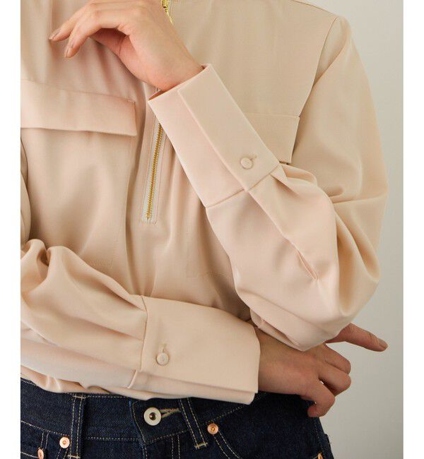 ROPE「フロントジップブラウス/イージーケア・セットアップ対応」|シャツ・ブラウス|