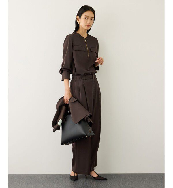 ROPE「フロントジップブラウス/イージーケア・セットアップ対応」|シャツ・ブラウス|