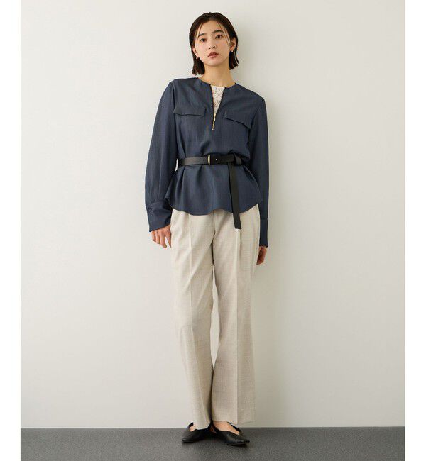 ROPE「フロントジップブラウス/イージーケア・セットアップ対応」|シャツ・ブラウス|