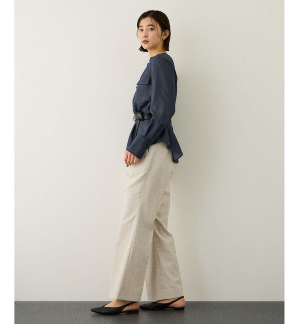 ROPE「フロントジップブラウス/イージーケア・セットアップ対応」|シャツ・ブラウス|