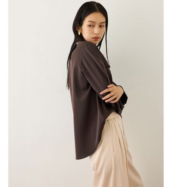 ROPE「フロントジップブラウス/イージーケア・セットアップ対応」|シャツ・ブラウス|