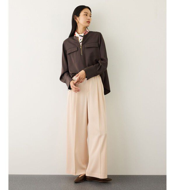 ROPE「フロントジップブラウス/イージーケア・セットアップ対応」|シャツ・ブラウス|