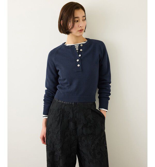 ROPE「ヘンリーネックラグランスリーブニットプルオーバー/イージーケア」|ニット・セーター|