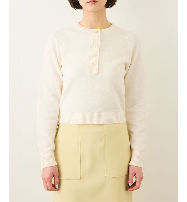 ROPE「ヘンリーネックラグランスリーブニットプルオーバー/イージーケア」|ニット・セーター|