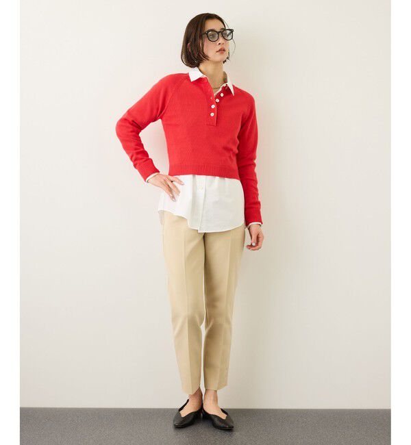 ROPE「ヘンリーネックラグランスリーブニットプルオーバー/イージーケア」|ニット・セーター|