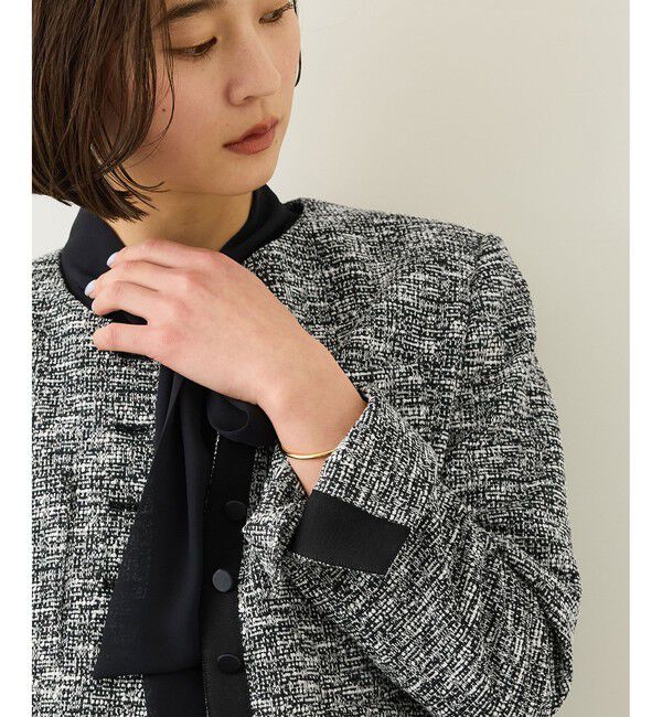 ROPE「ツイードノーカラージャケット」|ノーカラージャケット|